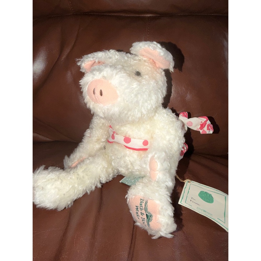 Bath and Body Works Vintage This Little Piggie Plush Cream Pink Polka Dot Ribbon